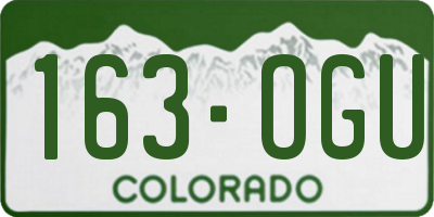 CO license plate 163OGU
