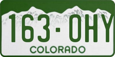 CO license plate 163OHY