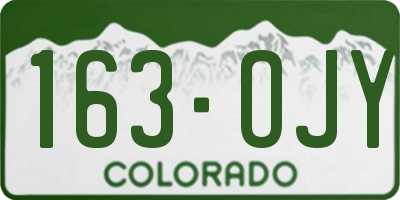 CO license plate 163OJY