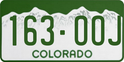 CO license plate 163OOJ