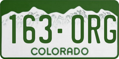 CO license plate 163ORG