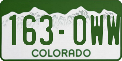 CO license plate 163OWW