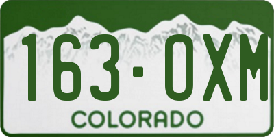 CO license plate 163OXM
