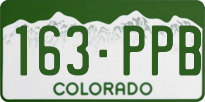 CO license plate 163PPB
