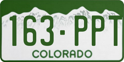 CO license plate 163PPT