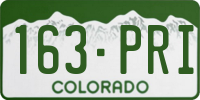 CO license plate 163PRI