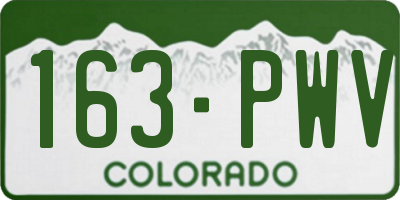 CO license plate 163PWV