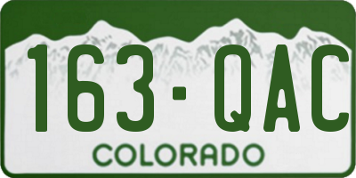 CO license plate 163QAC