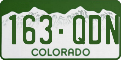 CO license plate 163QDN