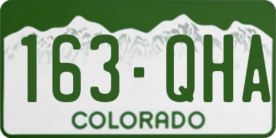 CO license plate 163QHA