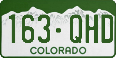 CO license plate 163QHD