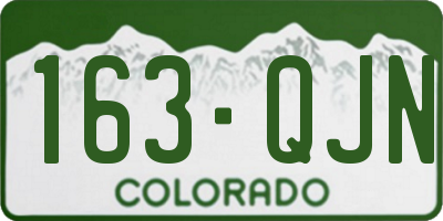 CO license plate 163QJN