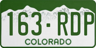 CO license plate 163RDP