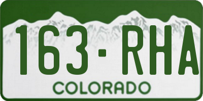 CO license plate 163RHA