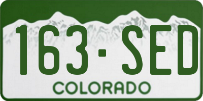 CO license plate 163SED