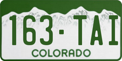 CO license plate 163TAI