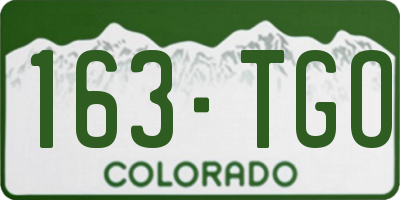 CO license plate 163TGO
