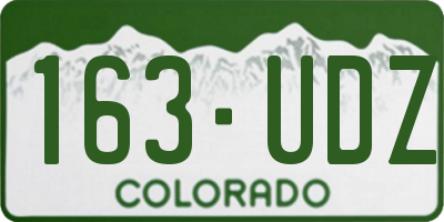 CO license plate 163UDZ