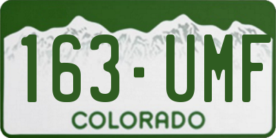 CO license plate 163UMF