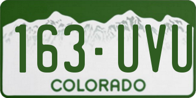 CO license plate 163UVU