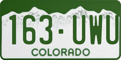 CO license plate 163UWU
