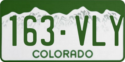 CO license plate 163VLY