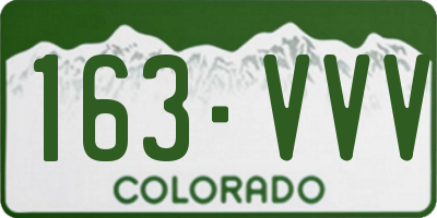 CO license plate 163VVV
