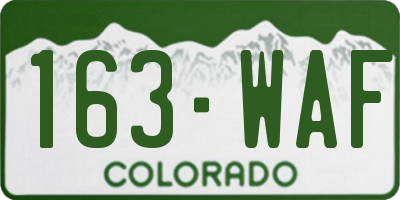 CO license plate 163WAF