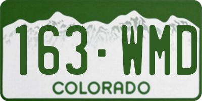 CO license plate 163WMD