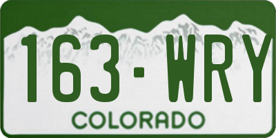 CO license plate 163WRY