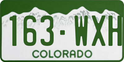 CO license plate 163WXH