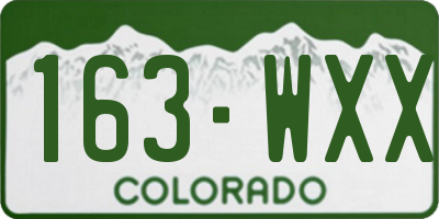 CO license plate 163WXX