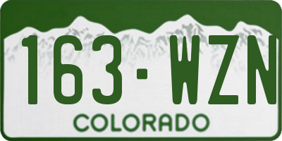 CO license plate 163WZN
