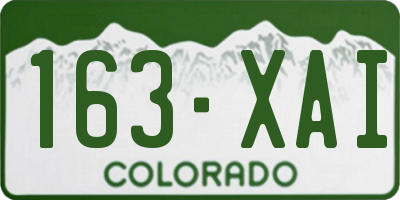 CO license plate 163XAI