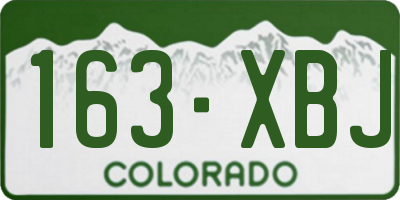 CO license plate 163XBJ