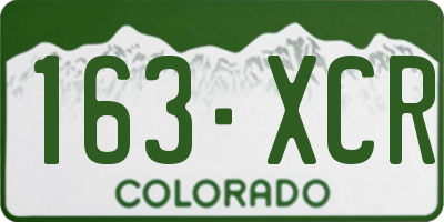 CO license plate 163XCR