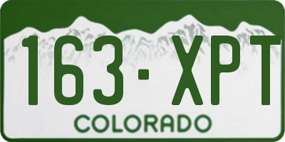 CO license plate 163XPT