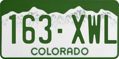 CO license plate 163XWL