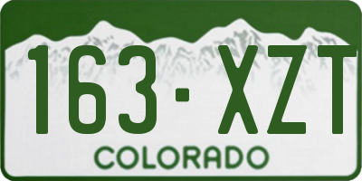 CO license plate 163XZT