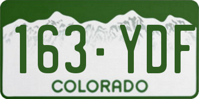 CO license plate 163YDF