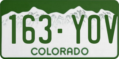 CO license plate 163YOV