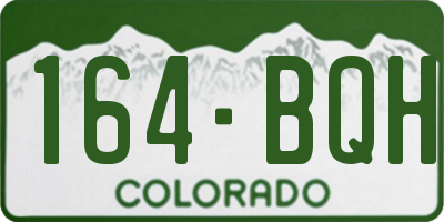 CO license plate 164BQH