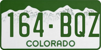 CO license plate 164BQZ