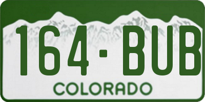 CO license plate 164BUB