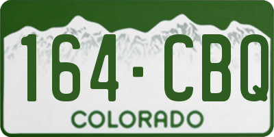 CO license plate 164CBQ