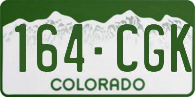 CO license plate 164CGK