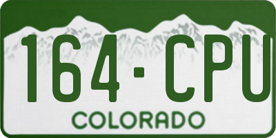 CO license plate 164CPU