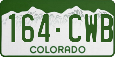 CO license plate 164CWB