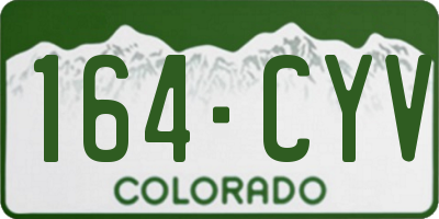 CO license plate 164CYV