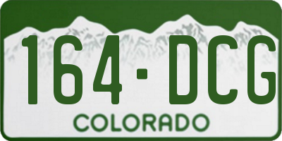 CO license plate 164DCG